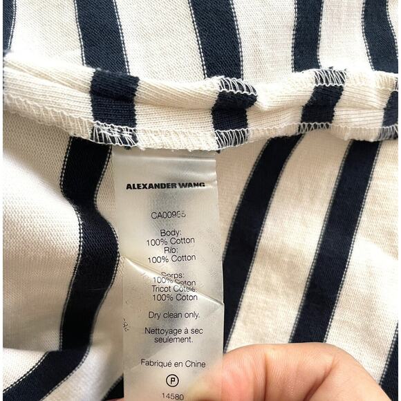 T By Alexander Wang Women’s B&W Striped Cotton Mini Dress Fit & Flare - Picture 5 of 11